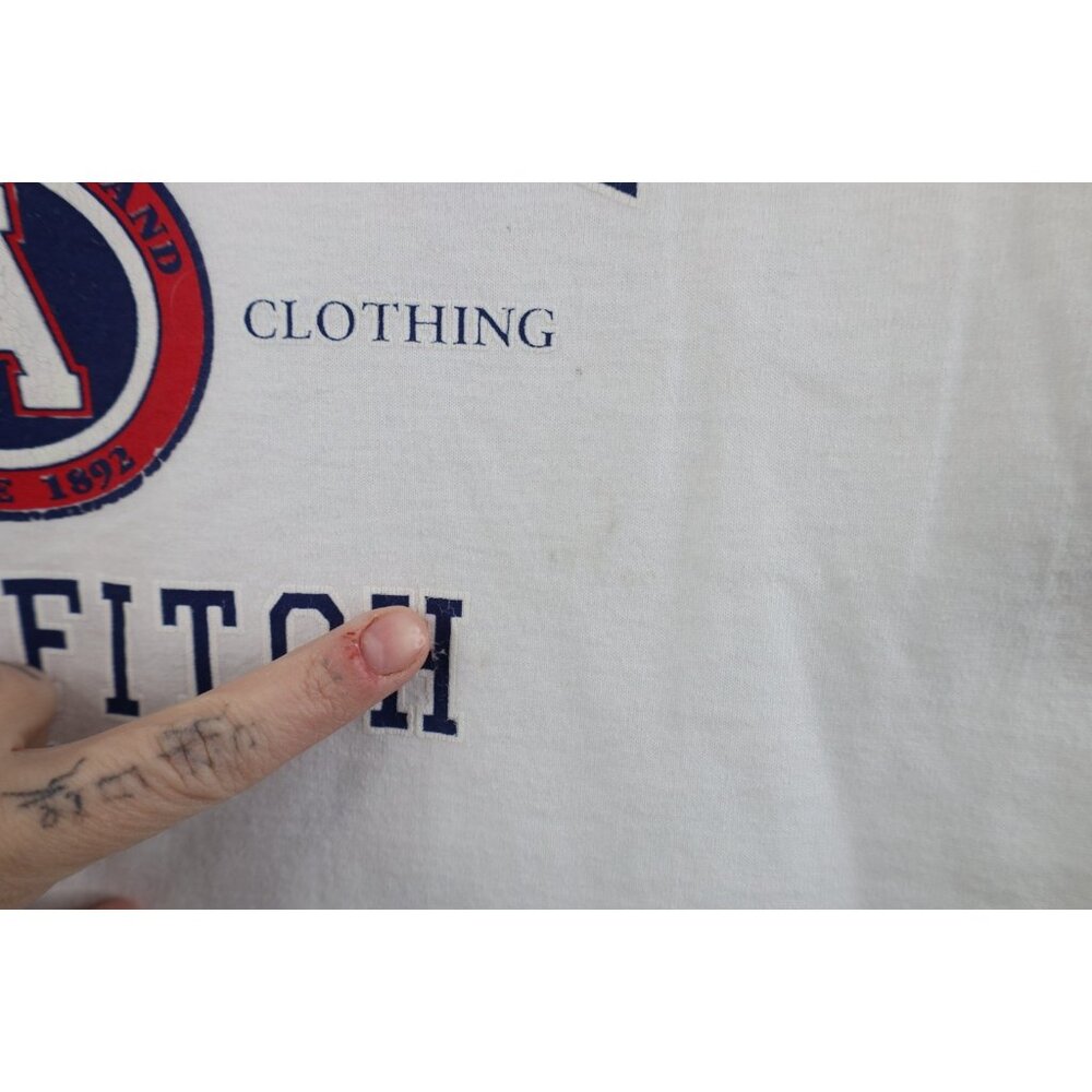 Vtg 90s Y2K Abercrombie & Fitch Mens M Distressed Spell Out Short Sleeve T-Shirt - Picture 5 of 14